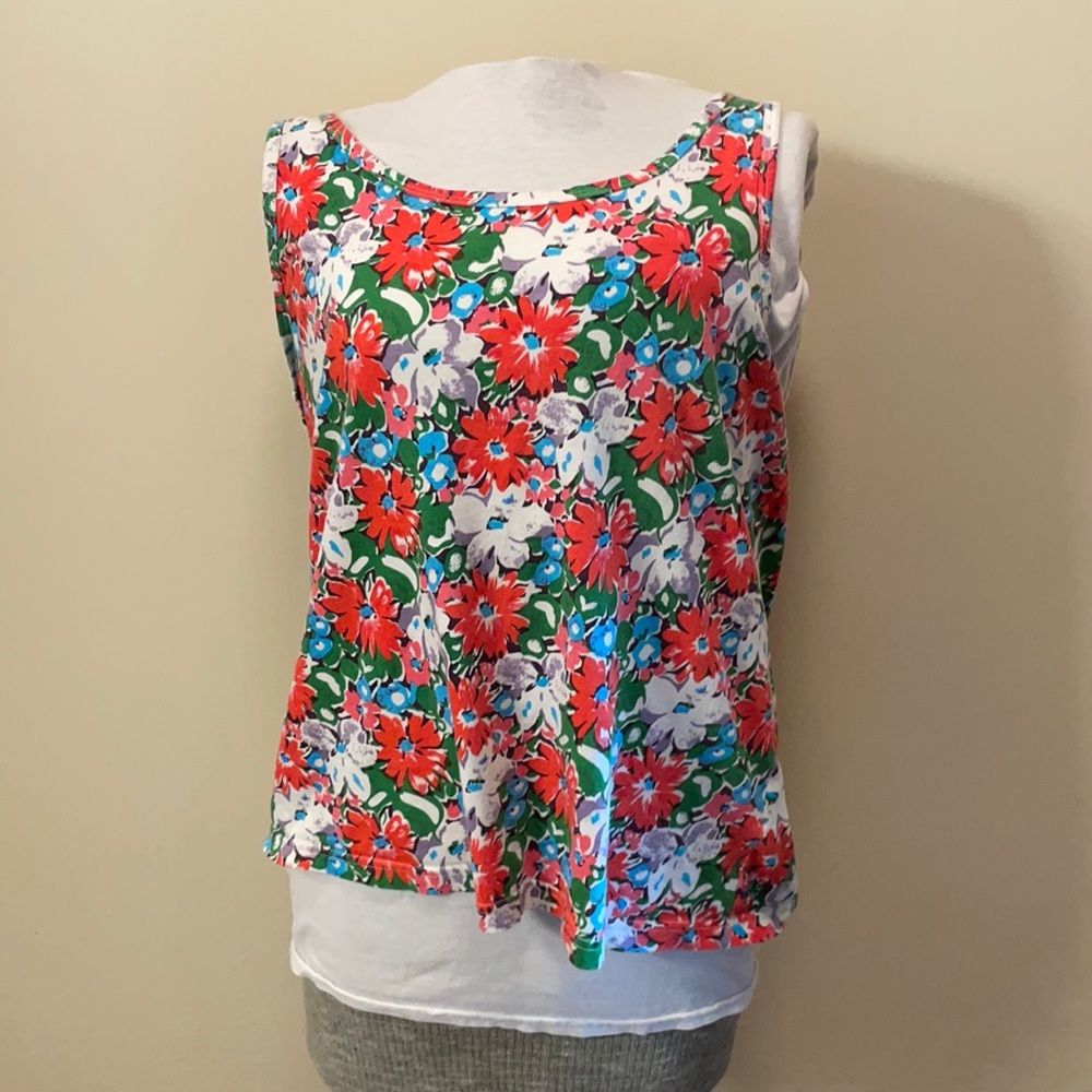 Floral knit tank top